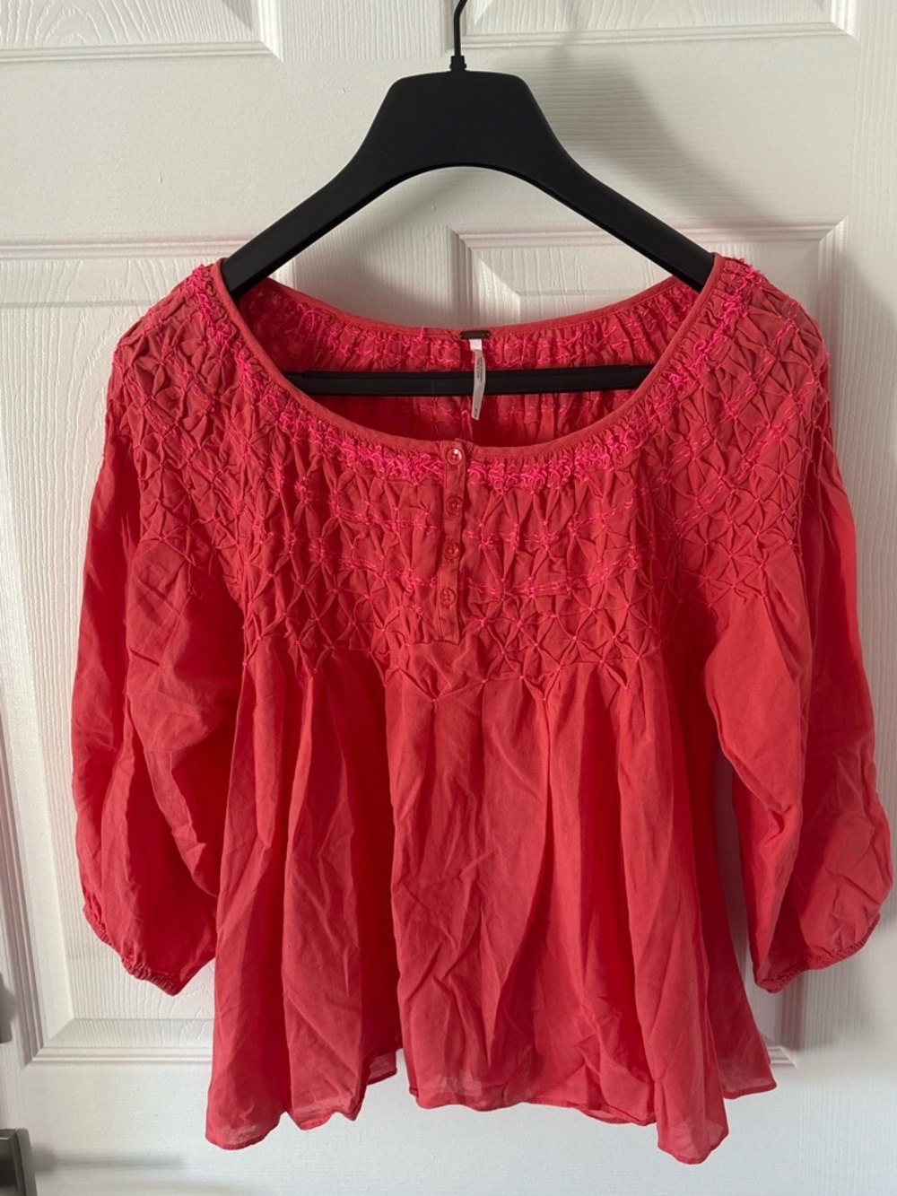 Free People gauzy, embroidered blouse Size M